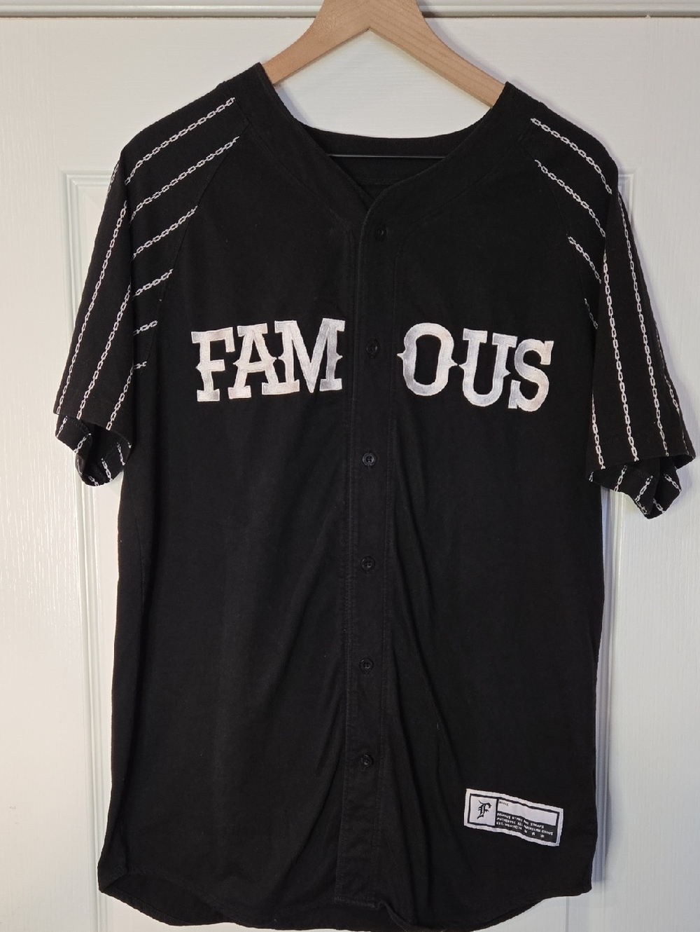 Vintage Famous Stars and Straps  Baseball Jersey Mens Black Large